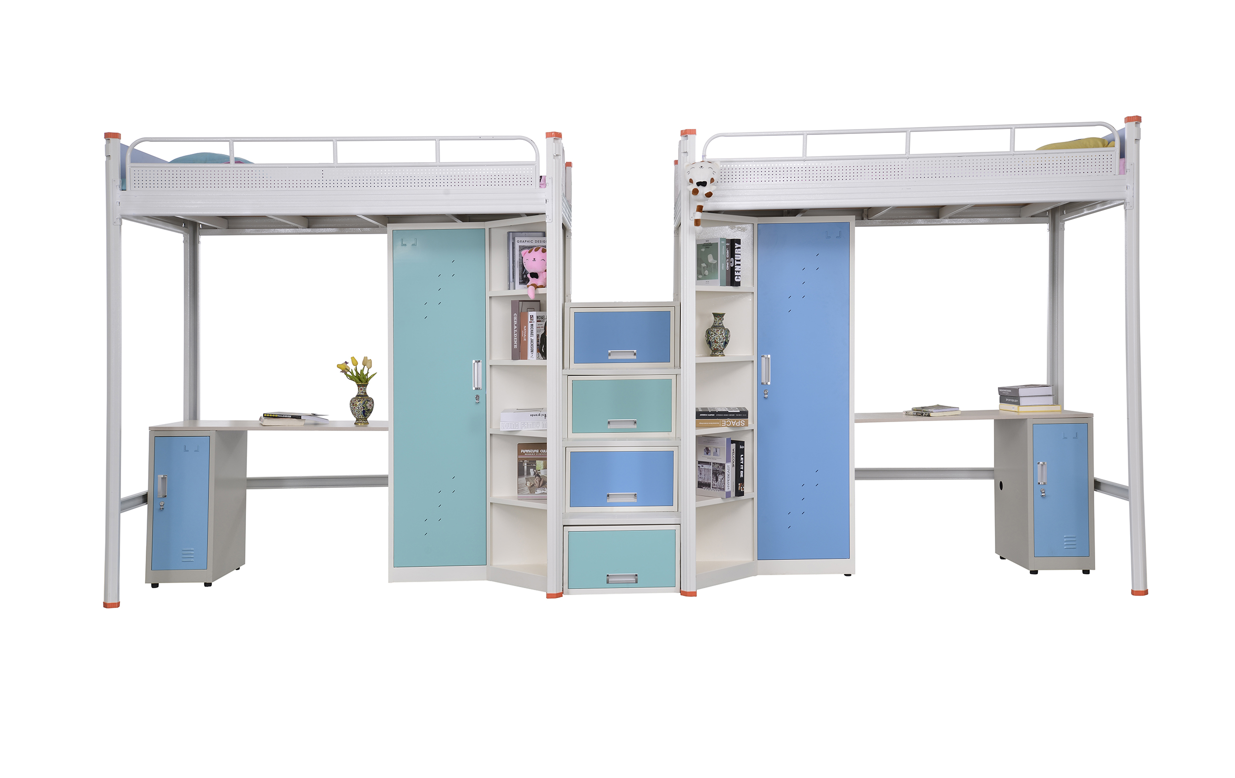 企业宿舍职工宿舍床，连体双层铁架床