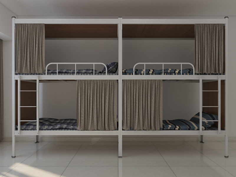 1.8米学生用上下铺铁架床 员工宿舍双层铁床 学生高低公寓铁床加工