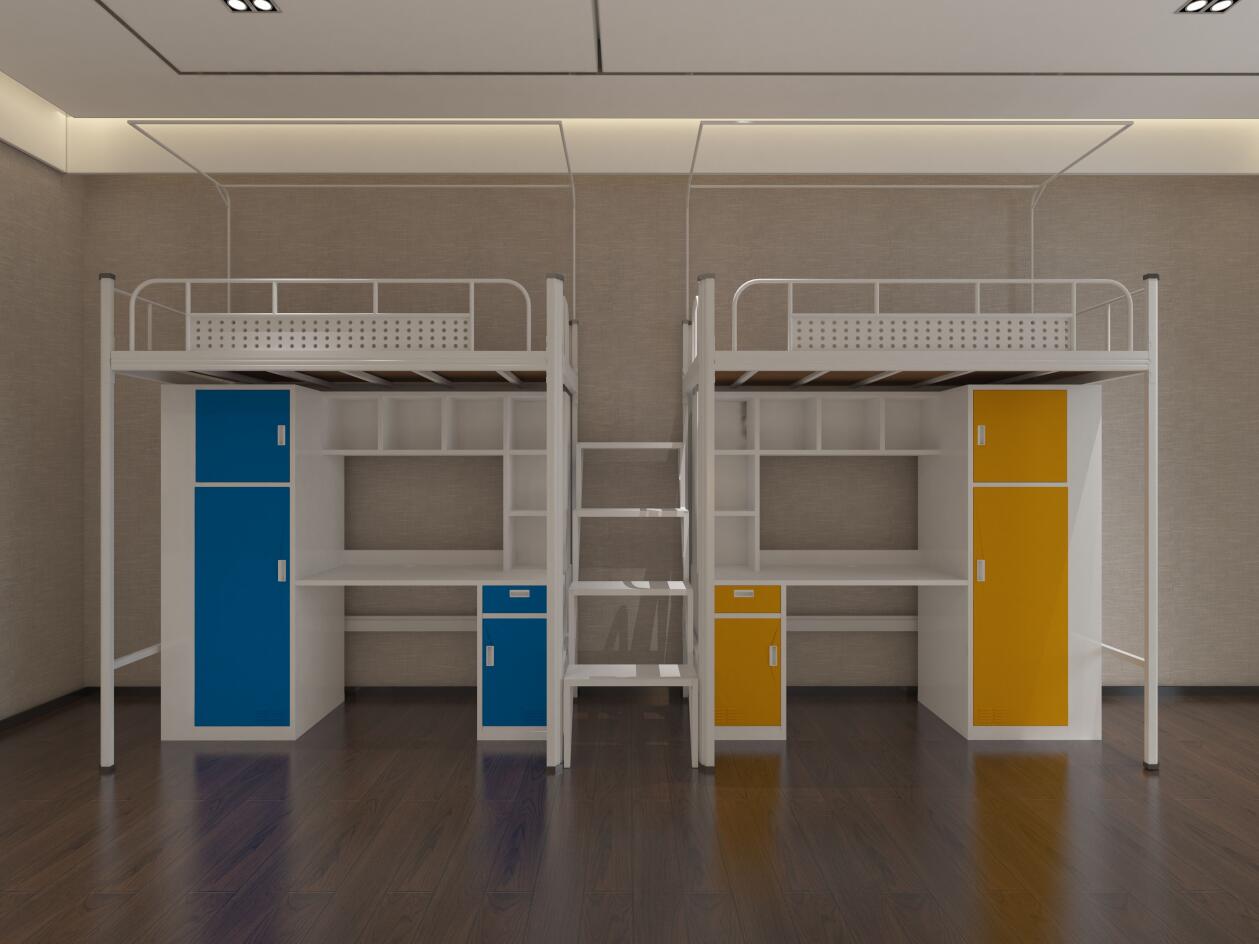 钢制连体公寓床 可定制宿舍家具厂