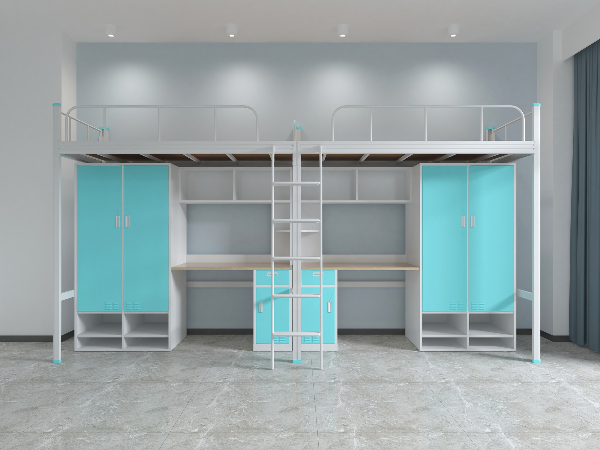 双人床-员工宿舍双人公寓床定制加工