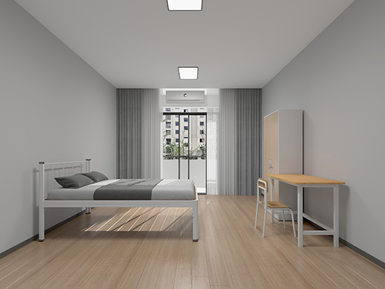 员工宿舍双层床安装 双层铁床装修效果图大全