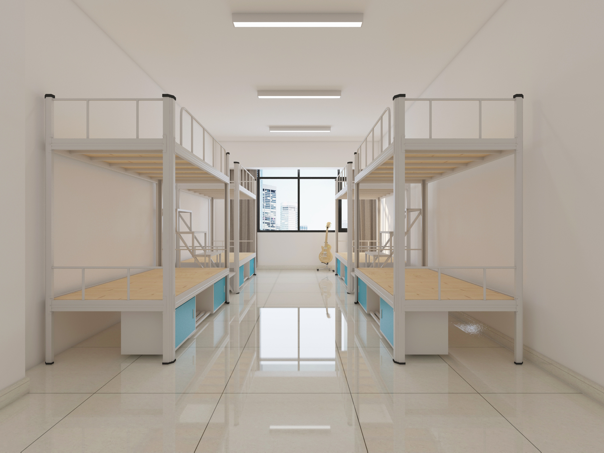 为上下铺铁床设计存储柜而烦恼